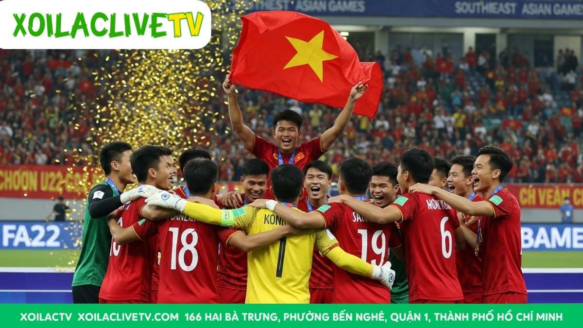 Giấc mơ vàng thành hiện thực: Khoảnh khắc U23 Việt Nam giành chức vô địch, mang lại niềm tự hào cho hàng triệu người hâm mộ.
