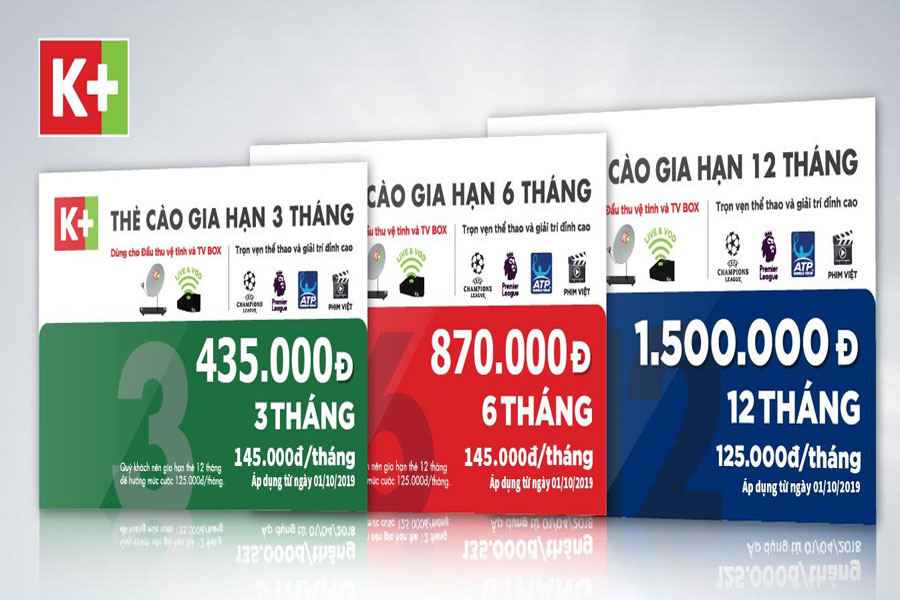 K+ mất phí hàng tháng nhưng mang lại kinh nghiệm chuyên nghiệp