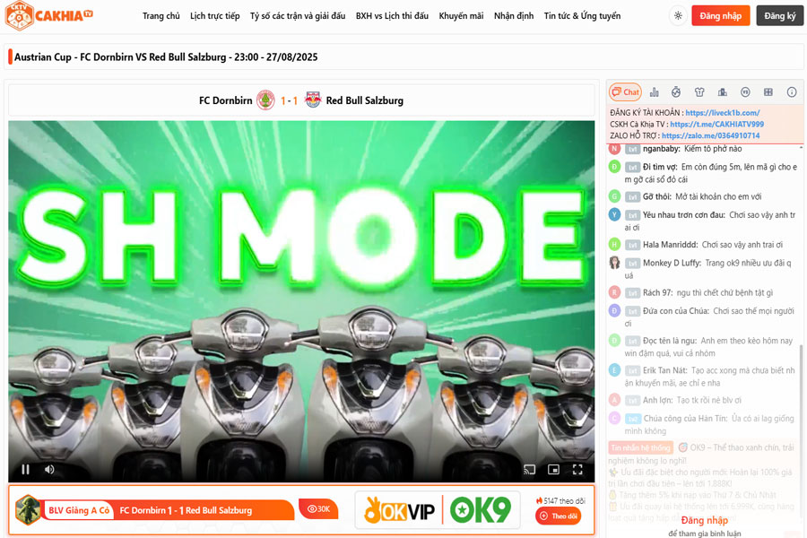 Trải nghiệm xem bóng đá tại Cakhia TV
