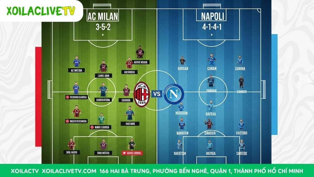 Đội hình dự kiến Milan vs Napoli: Cuộc so tài chiến thuật đỉnh cao giữa sơ đồ 3-5-2 của Allegri và 4-1-4-1 của Conte.