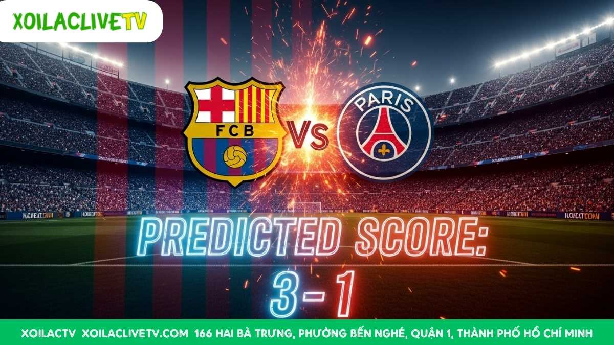 DỰ ĐOÁN TỶ SỐ: Barcelona 3-1 PSG. Với lợi thế sân nhà và phong độ hủy diệt, Gã khổng lồ xứ Catalan được dự đoán sẽ có một chiến thắng cách biệt.
