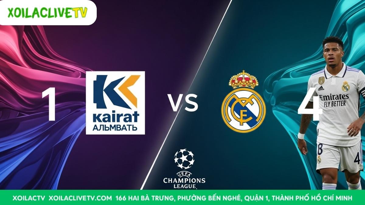 Dự đoán tỷ số trận Kairat Almaty vs Real Madrid: Một chiến thắng cách biệt cho Kền Kền Trắng là điều được các chuyên gia nhận định.