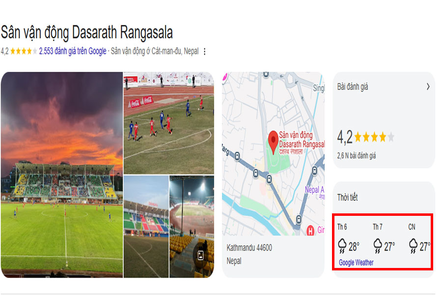 Tại sân Dasharath Rangasala có thể sẽ có mưa