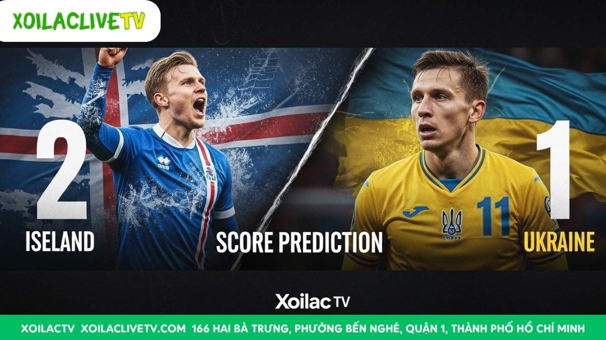 Dự đoán từ Xoilac TV: Iceland sẽ tận dụng lợi thế sân nhà để giành chiến thắng 2-1 nghẹt thở trước một Ukraine đang gặp khó khăn.
