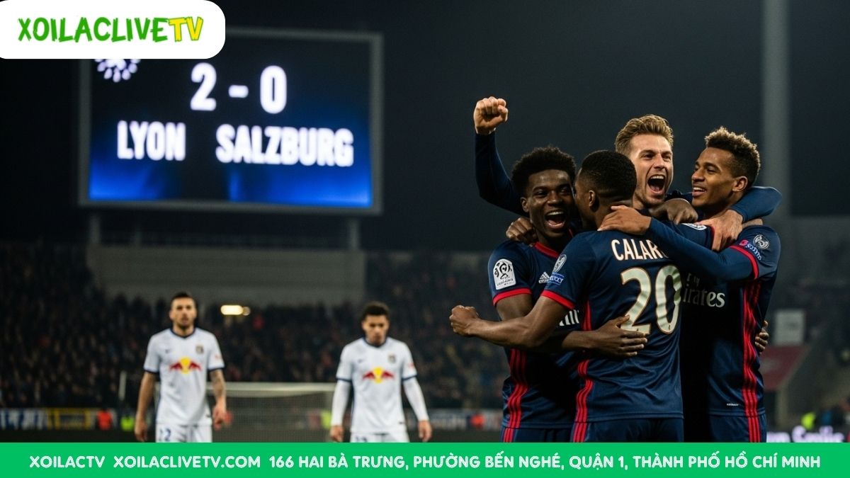 Xoilac TV dự đoán: Lyon sẽ giành chiến thắng thuyết phục 2-0 trước Salzburg. Hàng thủ vững chắc và lợi thế sân nhà sẽ là chìa khóa.